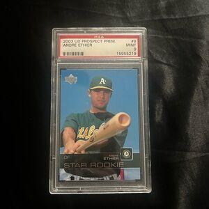 2003 UD Prospect Prem. Star Rookie Card Andre Ethier Mint PSA 9
